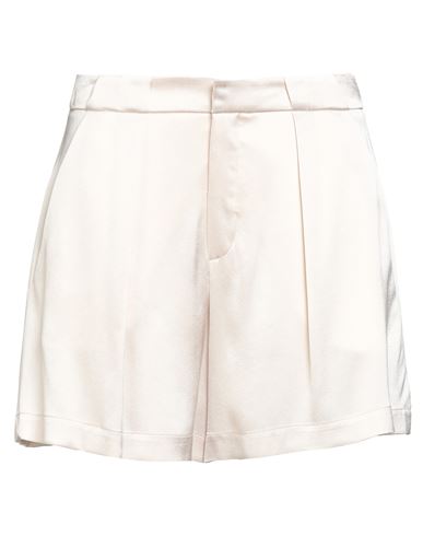 Alysi Chocolat Woman Shorts & Bermuda Shorts Cream Size 4 Acetate, Viscose In White