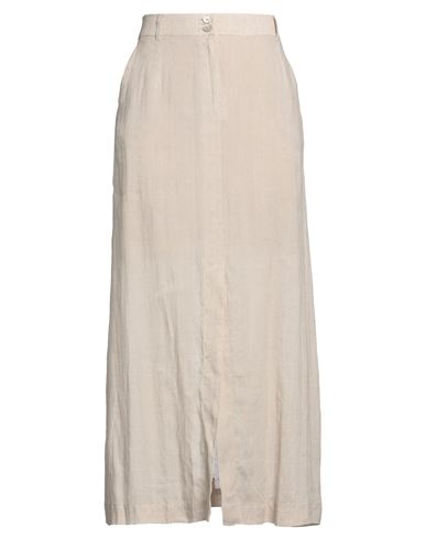 Marina Rinaldi Woman Maxi Skirt Beige Size 16 Linen In Beige