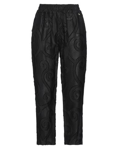 SOUVENIR SOUVENIR WOMAN PANTS BLACK SIZE M VISCOSE, POLYAMIDE 