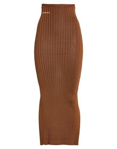 Marni Woman Maxi Skirt Brown Size 4 Viscose, Polyamide, Elastane