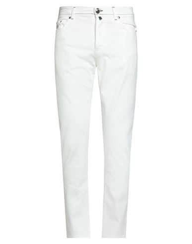 Luigi Borrelli Napoli Man Pants White Size 35 Cotton, Elastane In Gray