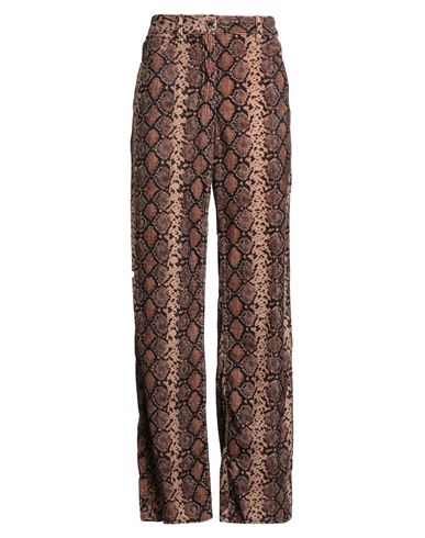 Pinko Snakeskin-print Corduroy Trousers In Brown