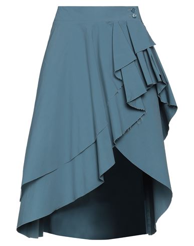 Shop Barena Venezia Barena Woman Mini Skirt Slate Blue Size 8 Cotton, Elastane
