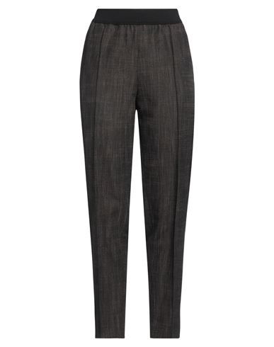 Jil Sander Woman Pants Dark Brown Size 8 Virgin Wool, Linen, Viscose, Polyester, Cotton In Brown
