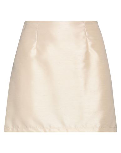 Haveone Woman Mini Skirt Beige Size S Polyester In Beige