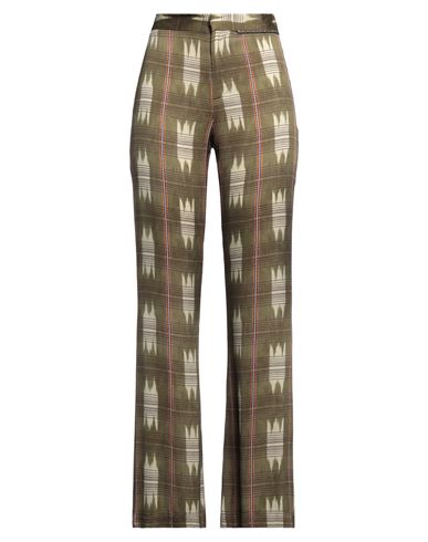 BAZAR DELUXE BAZAR DELUXE WOMAN PANTS MILITARY GREEN SIZE 12 VISCOSE, ELASTANE 