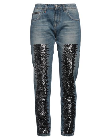 Philipp Plein Woman Jeans Blue Size 26 Cotton, Polyester In Blue