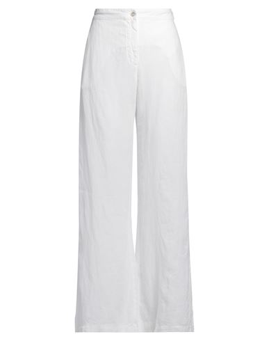 120% LINO 120% LINO WOMAN PANTS WHITE SIZE 8 LINEN 