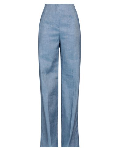 Hugo Boss Boss Woman Pants Blue Size 6 Linen, Viscose, Elastane In Blue