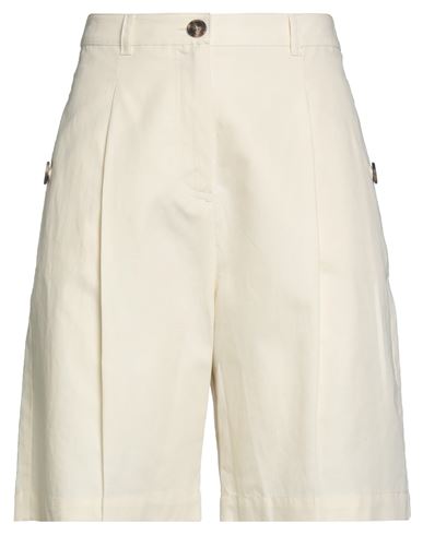Weekend Max Mara Woman Shorts & Bermuda Shorts Ivory Size 12 Cotton, Linen