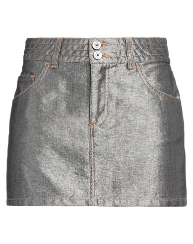 Missoni Woman Denim Skirt Silver Size 12 Cotton, Viscose, Polyester In Silver