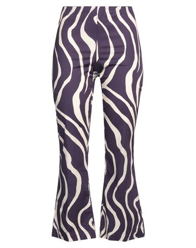Liviana Conti Woman Pants Purple Size 10 Cotton, Elastane In Purple