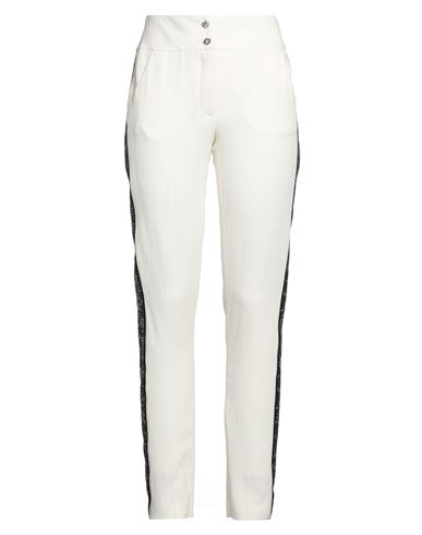 PHILIPP PLEIN PHILIPP PLEIN WOMAN PANTS WHITE SIZE XL VISCOSE, VIRGIN WOOL 