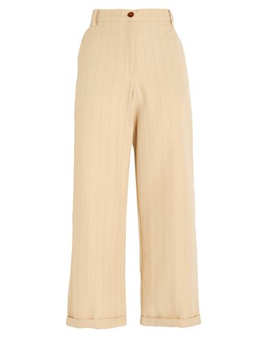 Alysi Chocolat Woman Pants Beige Size 6 Cotton, Virgin Wool In Neutral