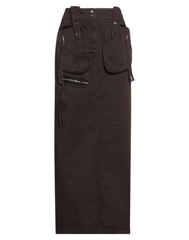 Blumarine Woman Maxi Skirt Chocolate Brown Size 4 Cotton In Brown
