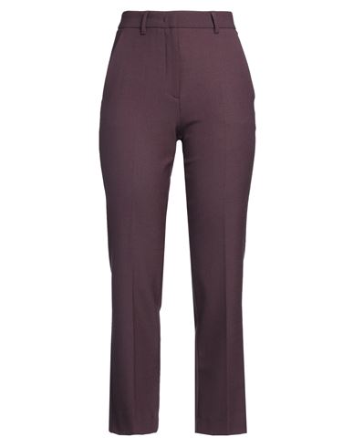 Marella Woman Pants Plum Size 8 Polyester, Virgin Wool, Elastane In Brown