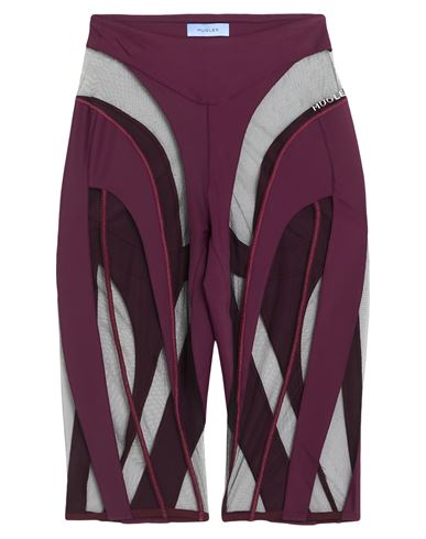 Mugler Woman Shorts & Bermuda Shorts Plum Size 6 Polyamide, Elastane In Purple