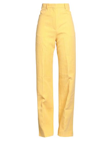 Jacquemus Woman Pants Yellow Size 8 Linen, Viscose, Polyester