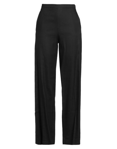 Alysi Crème Woman Pants Black Size 6 Linen, Viscose, Elastane In Black