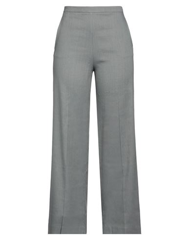 Alysi Crème Woman Pants Grey Size 8 Linen, Viscose, Elastane In Gray