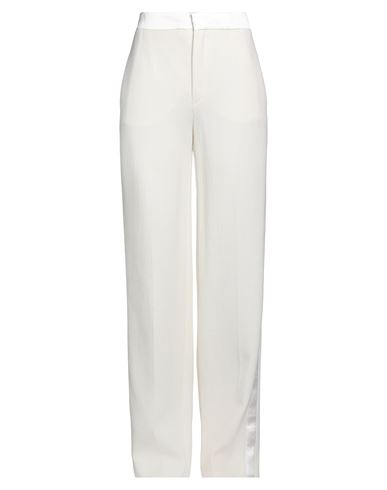 CHLOÉ CHLOÉ WOMAN PANTS IVORY SIZE 6 VIRGIN WOOL, COTTON, SILK 