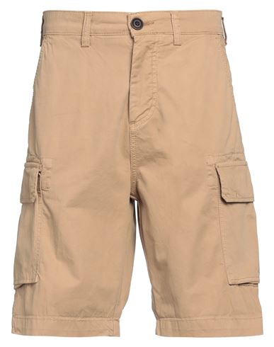 CLARK CLARK MAN SHORTS & BERMUDA SHORTS CAMEL SIZE 30 COTTON, ELASTANE 