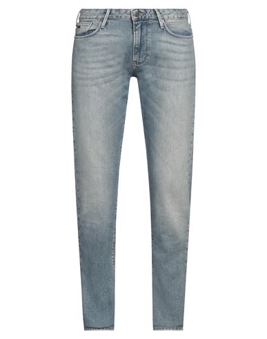 Emporio Armani Man Jeans Blue Size 33w-34l Cotton, Elastane