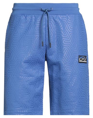 Ea7 Man Shorts & Bermuda Shorts Azure Size Xxl Cotton, Elastane In Blue