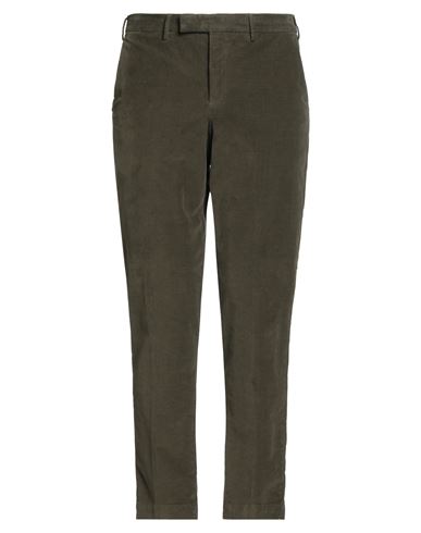 Pt Torino Man Pants Military Green Size 42 Cotton, Elastane In Green