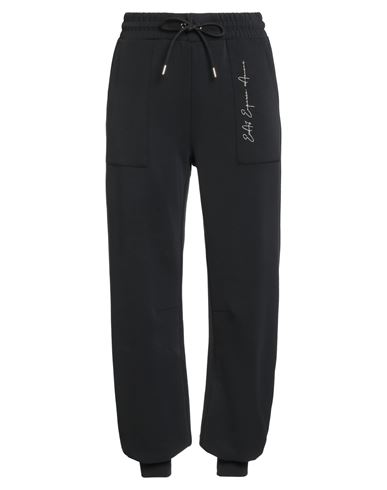 Ea7 Drawstring Waist-edge Sweatpants In Black