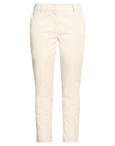 Kontatto Woman Pants Beige Size 10 Cotton, Elastane