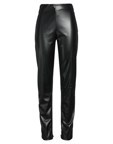 Mariuccia Woman Leggings Black Size L Polyurethane In Black