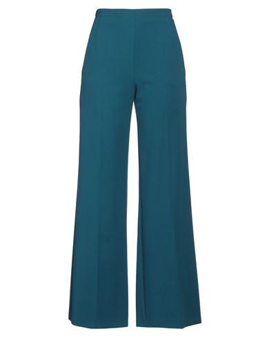 WINDSOR WINDSOR. WOMAN PANTS DEEP TEAL SIZE 6 RECYCLED POLYESTER, VISCOSE, ELASTANE 