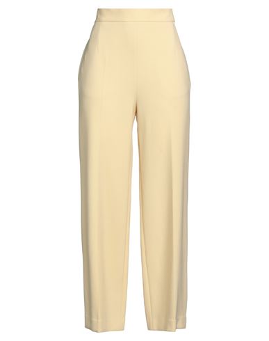 The Row Woman Pants Pastel Yellow Size 8 Virgin Wool, Elastane