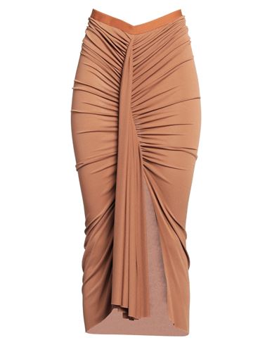 Rick Owens Lilies Woman Maxi Skirt Camel Size 4 Viscose, Polyamide, Elastane