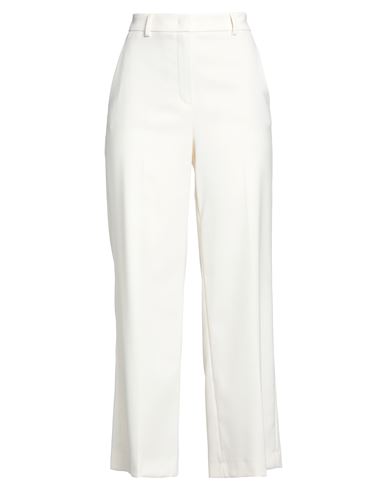 Seductive Woman Pants Cream Size 12 Polyester, Viscose, Elastane In White