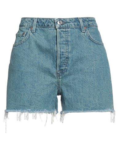 Grlfrnd Woman Denim Shorts Blue Size 28 Cotton In Blue