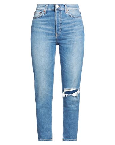 Re/done Woman Jeans Blue Size 28 Cotton, Polyester, Elastomultiester, Elastane In Blue