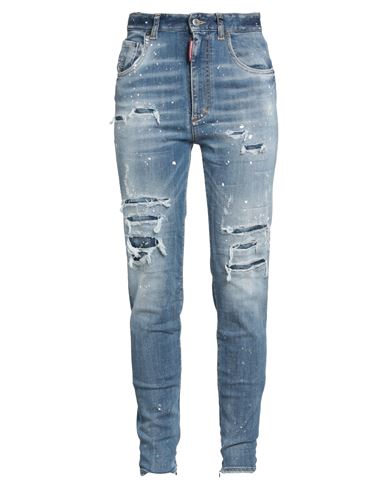 Dsquared2 Woman Jeans Blue Size 4 Cotton, Elastomultiester, Elastane In Blue