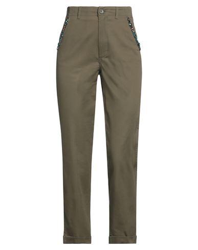 Shop Liu •jo Woman Pants Military Green Size 8 Cotton, Elastane