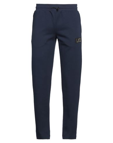 Ea7 Man Pants Navy Size Xxl Cotton, Polyester, Elastane In Navy