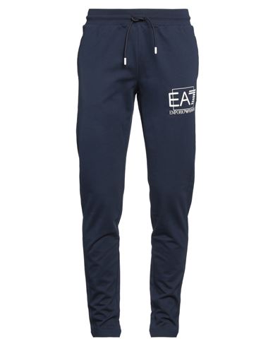 Ea7 Man Pants Navy Size 3xl Cotton, Elastane In Navy