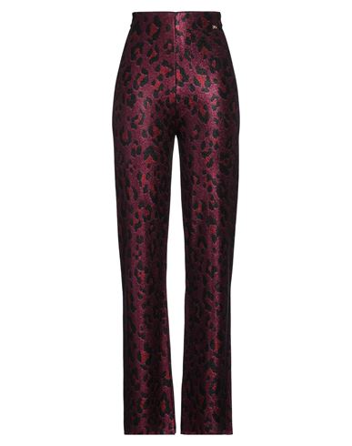 Pinko Woman Pants Garnet Size L Viscose, Metallic Fiber, Polyamide In Red