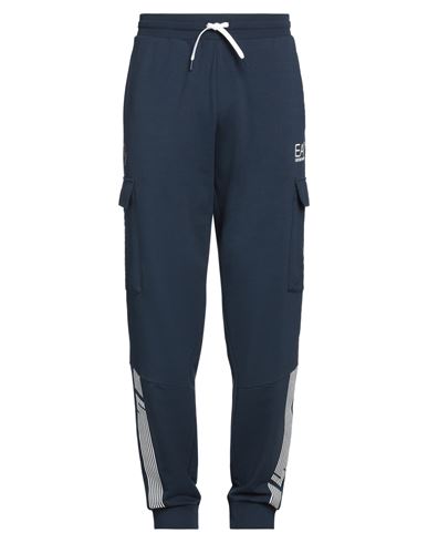 Ea7 Man Pants Navy Size 3xl Cotton, Polyester, Elastane In Navy