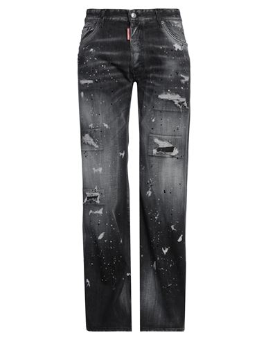 Dsquared2 Distressed Straight-leg Jeans In Black