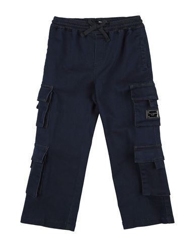Dolce & Gabbana Toddler Boy Pants Blue Size 4 Cotton, Elastane In Blue