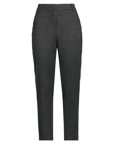 ANNA MOLINARI ANNA MOLINARI WOMAN PANTS CHARCOAL SIZE 8 VISCOSE, LINEN, VIRGIN WOOL, ELASTANE 