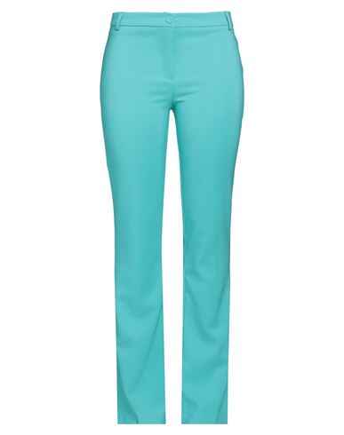SISTE'S SISTE'S WOMAN PANTS TURQUOISE SIZE L POLYESTER, ELASTANE