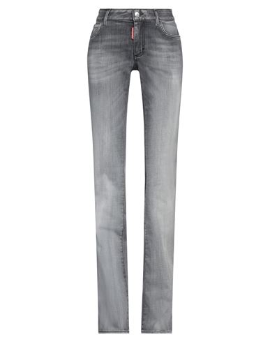 Dsquared2 Woman Jeans Grey Size 0 Cotton, Elastomultiester, Elastane, Calfskin In Grey