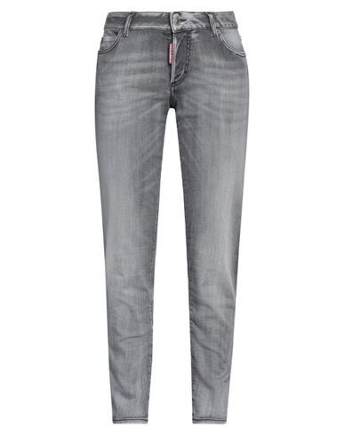 Dsquared2 Woman Jeans Lead Size 10 Cotton, Elastomultiester, Elastane In Grey